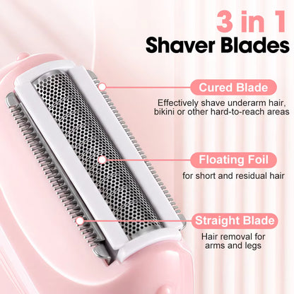 3-in-1 Rechargeable Electric Foil Shaver & Bikini Trimmer for Women