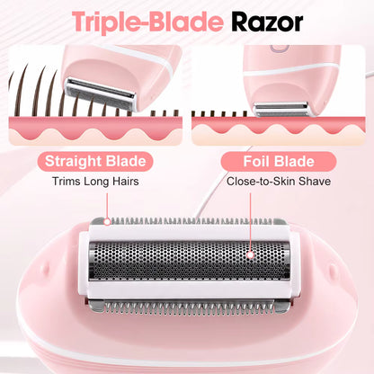 3-in-1 Rechargeable Electric Foil Shaver & Bikini Trimmer for Women